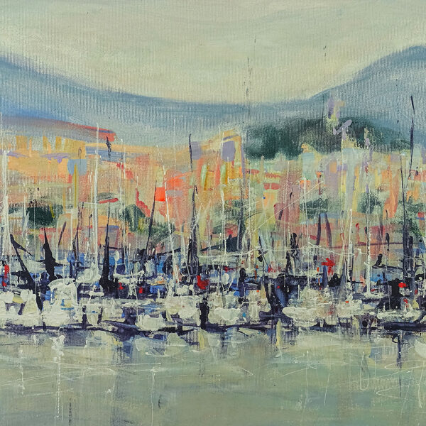 Sarmīte Caune - "Sanremo ostā" 2024.g. Aud.akr. 40x60  - 700 eur