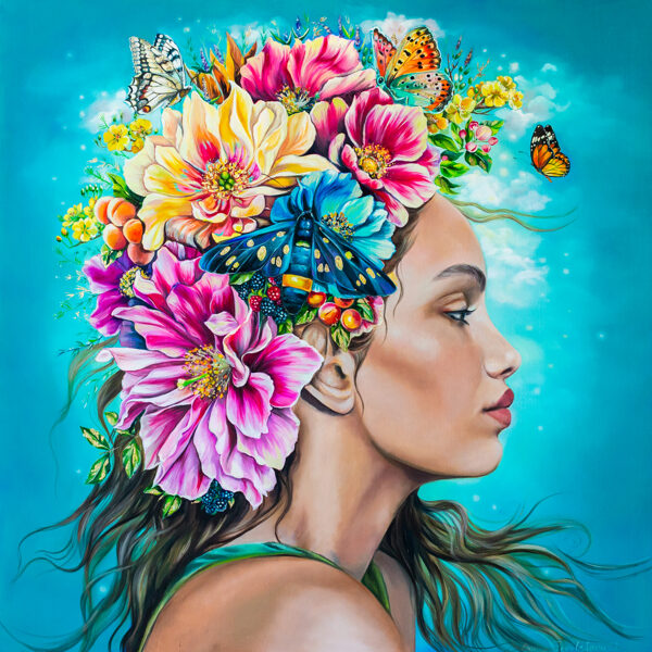 NAKTSTAURIŅŠ  
150 X 150 CM / 2022. Gads / AUDEKLS, EĻĻA, ZELTA FOLIJA/ 3000 EUR