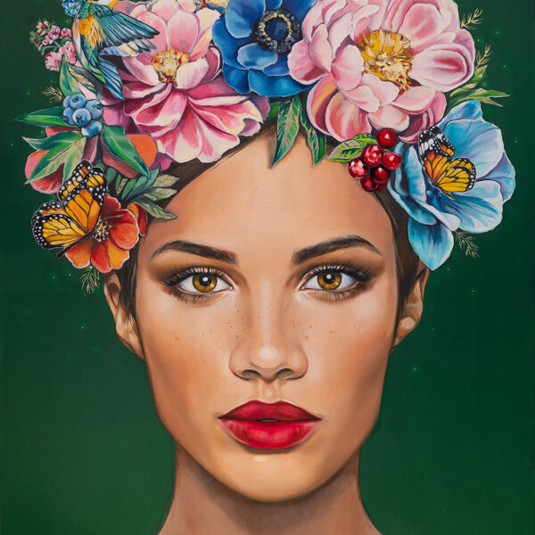 ZIEDOŠĀ
 /150 X 120 CM/ 2021. GADS / EĻĻA UZ AUDEKLA/ 3000 EUR