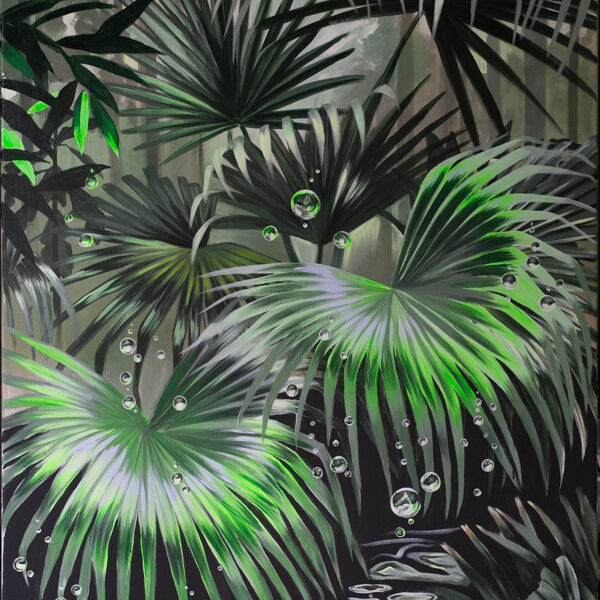 Ilze Krastiņa - “Ēdene. Tuvplāns”, audekls\akrils,  150x100 cm, 2024 g. 700 eur