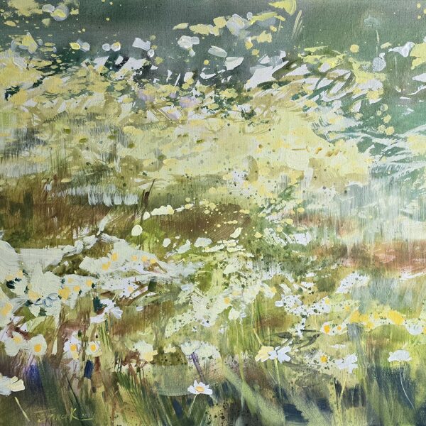 ĒRIKA KUMEROVA - Margrietiņu lauks 70x80cm a/akrils 2024.g - 550 eur