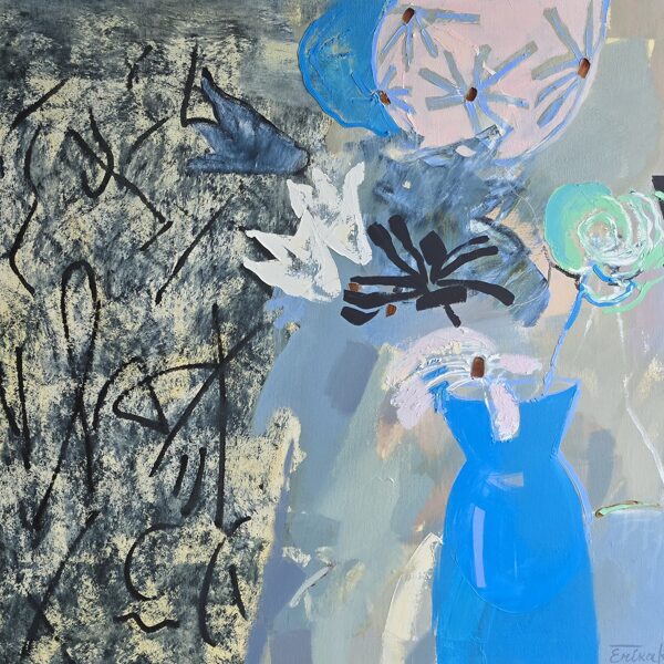 ĒRIKA KUMEROVA - Zilā vāze 80x100cm a/eļļa 2018.g - 600 eur