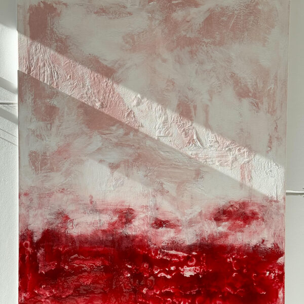 "A Love Letter"2024 1,5x1,2m Akrils, kanva, miksēti materiāli, epoksīds -1800 eur