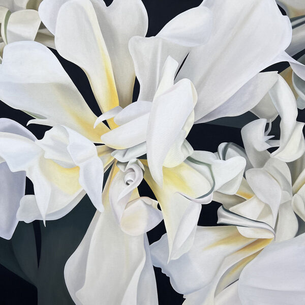 Ildze Ose - "White Valley", 2022, Audekls, eļļa, 100x100x4cm - Cena: 650 eur