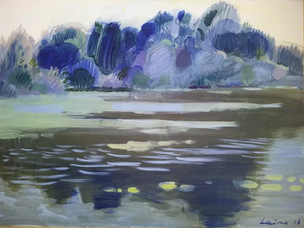 Laima Akmentiņa - "Pēcpusdiena" 2018. Audekls/akrils, 60x80 cm Cena: 170 eur