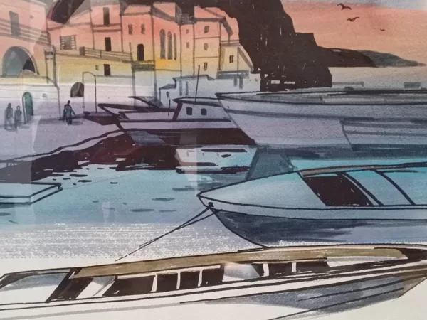 Positano krasts Itālijā - Ligita Caune, akvarelis/papīrs, 50x70 cm, 400 eur