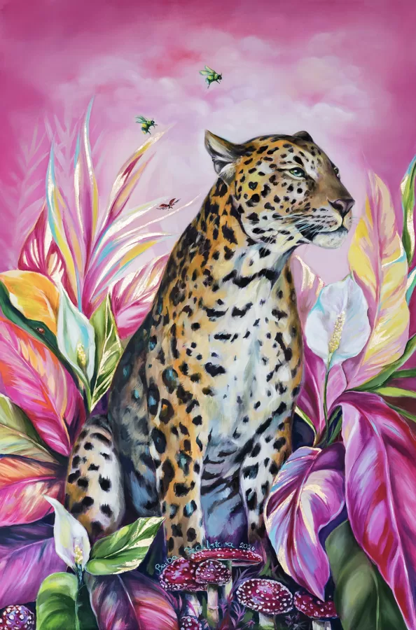 ROZĀ PANTERA / 120 X 80 CM / EĻĻA AUDEKLS / 2024. GADS / 1100 EUR