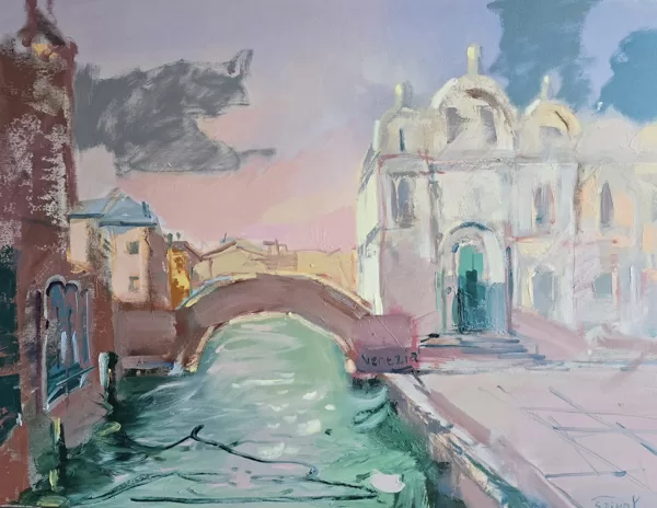 ĒRIKA KUMEROVA - Venēcija 70x90cm a/eļļa 2021.g 500 eur