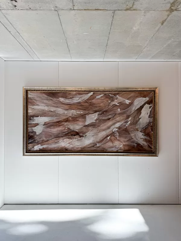 "Grace" 2023 2,65x1,37m Akrils, kanva, miksēti materiāli, epoksīds, 4250 eur