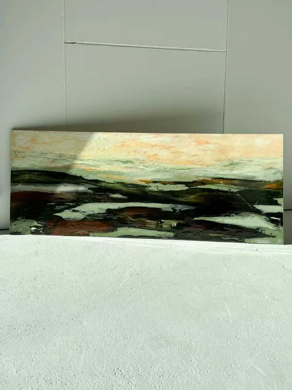 "Tranquility"2024 1,8x0,7m Akrils, kanva, miksēti materiāli, epoksīds, 1250 eur