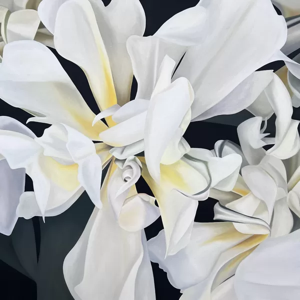 Ildze Ose - "White Valley", 2022, Audekls, eļļa, 100x100x4cm - Cena: 650 eur