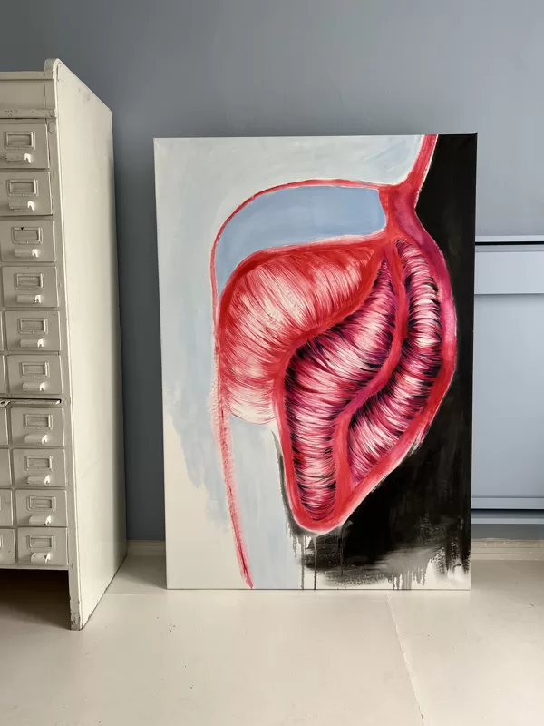 Kristīne Rublovska - "Sirds, tā tu?" 2020 Audekls, eļļa - 60x110 cm - Cena: 900 eur