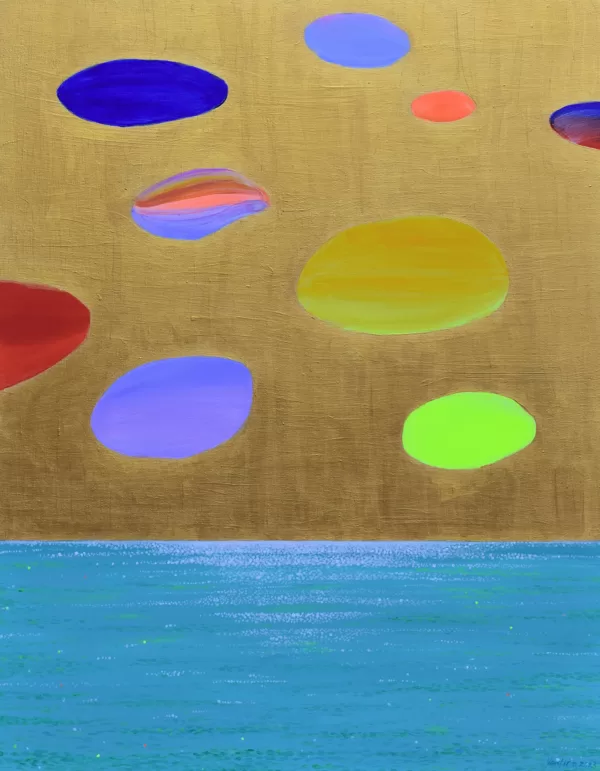 Dagne Ventina - "Krāsainie sapņi pie jūras" 2023, Audekls, akrils 90x70cm,  300 eur